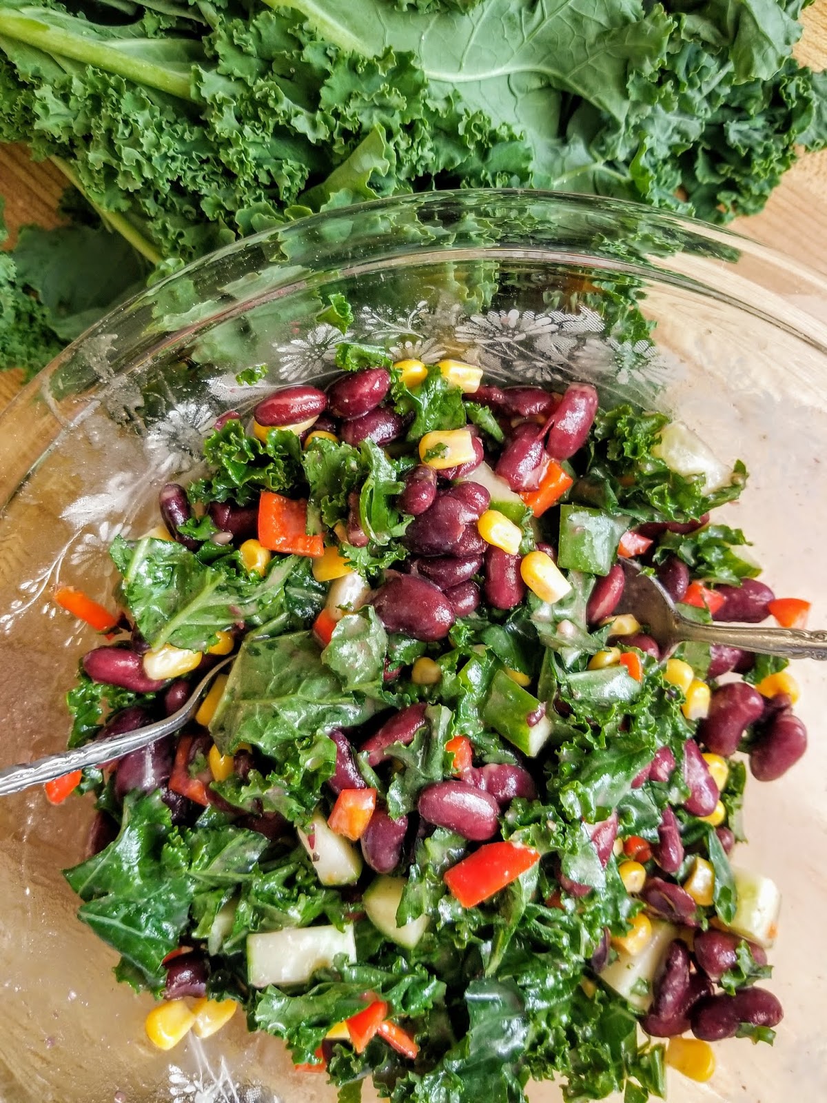 Hot and Cold Running Mom Just my Stuff Kale and Kidney Bean Salad