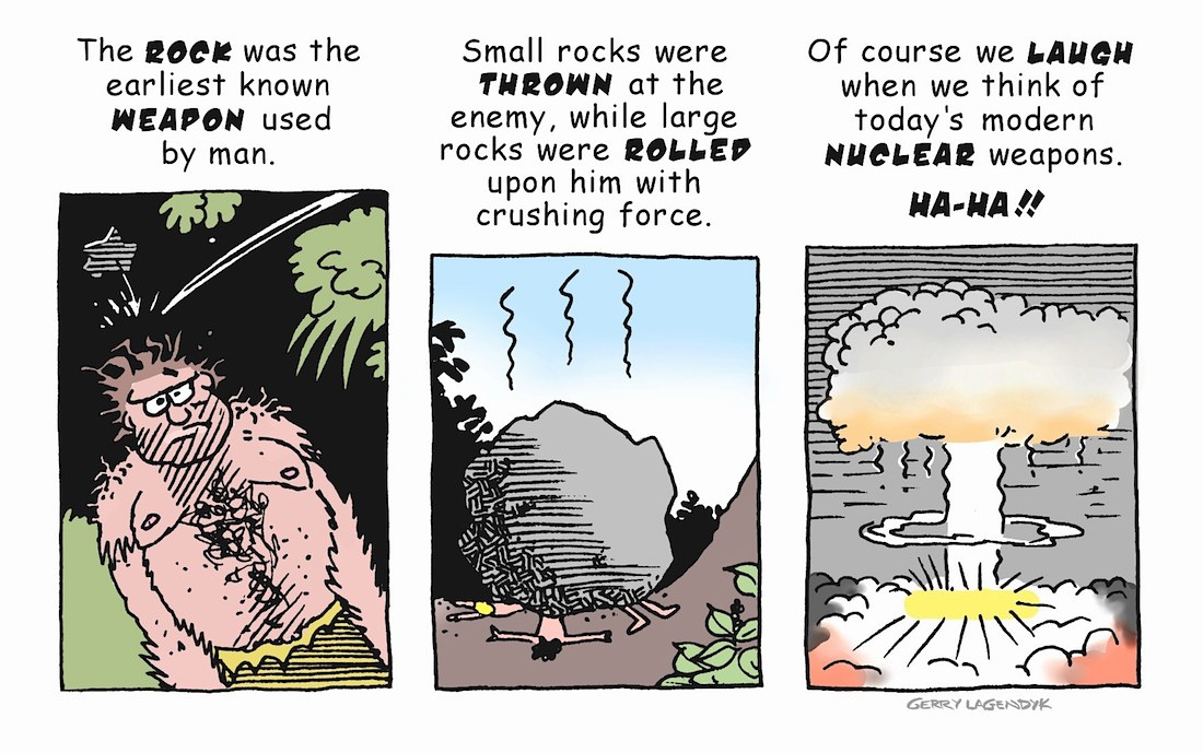 the Earliest Weapon the Earliest Weapon, cartoon about war