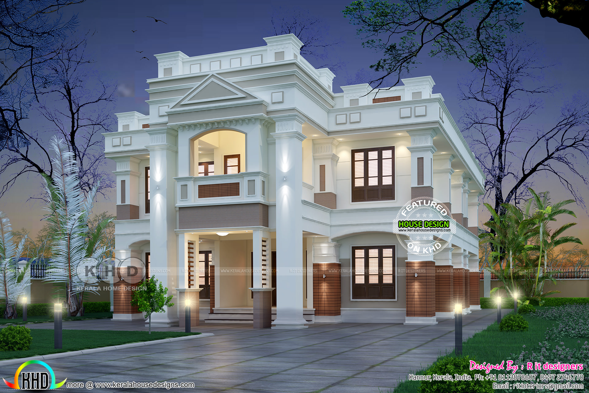 Modern Colonial Type Home Plan With 4 Bedrooms Kerala Home