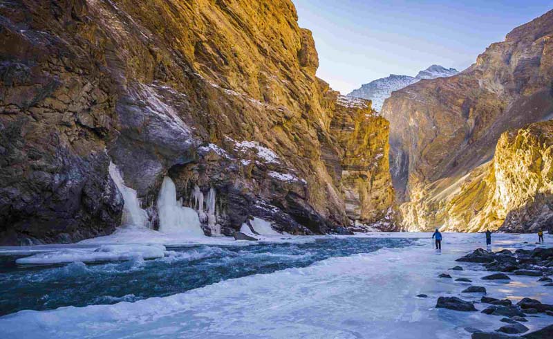 Chadar. Frozen Zanskar River.
