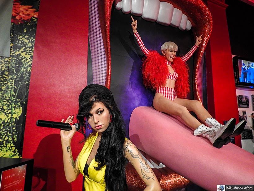 Amy Winehouse e Miley Cyrus - Madame Tussauds: Como visitar o museu de cera de Londres Amy Winehouse e Miley Cyrus - Madame Tussauds: Como visitar o museu de cera de Londres