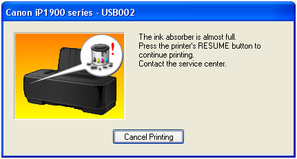 ink absorber is full canon ip2770