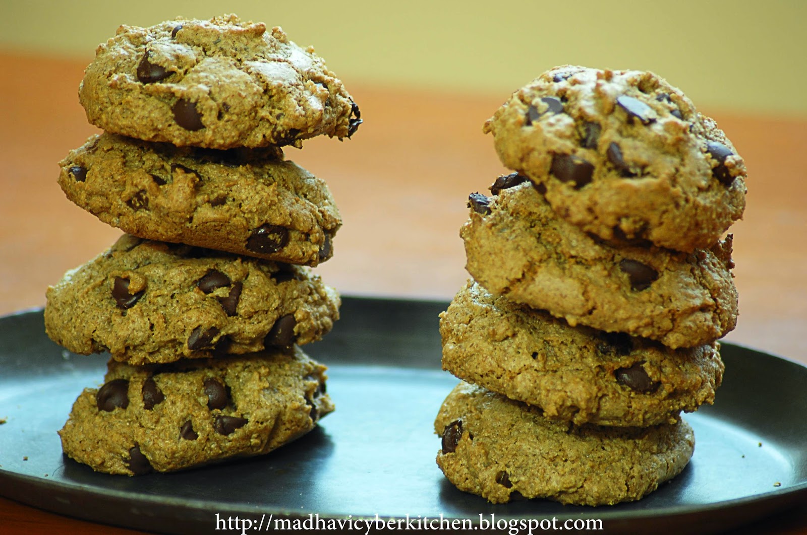 Madhavi's Cyber Kitchen Rye flour Chocolate Chip Cookies