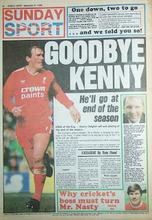 Back cover page of the Sunday Sport from 21st Sept 86