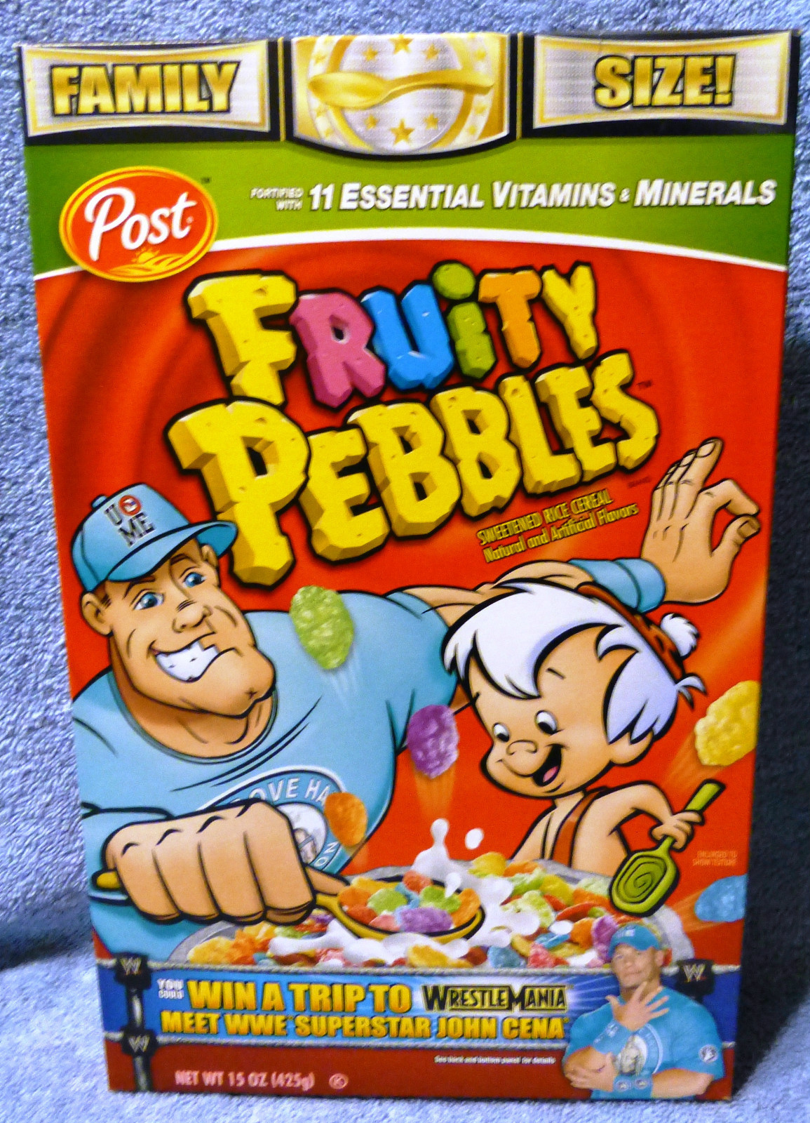 Cereal Toy Collector WWE John Cena Fruity Pebbles!