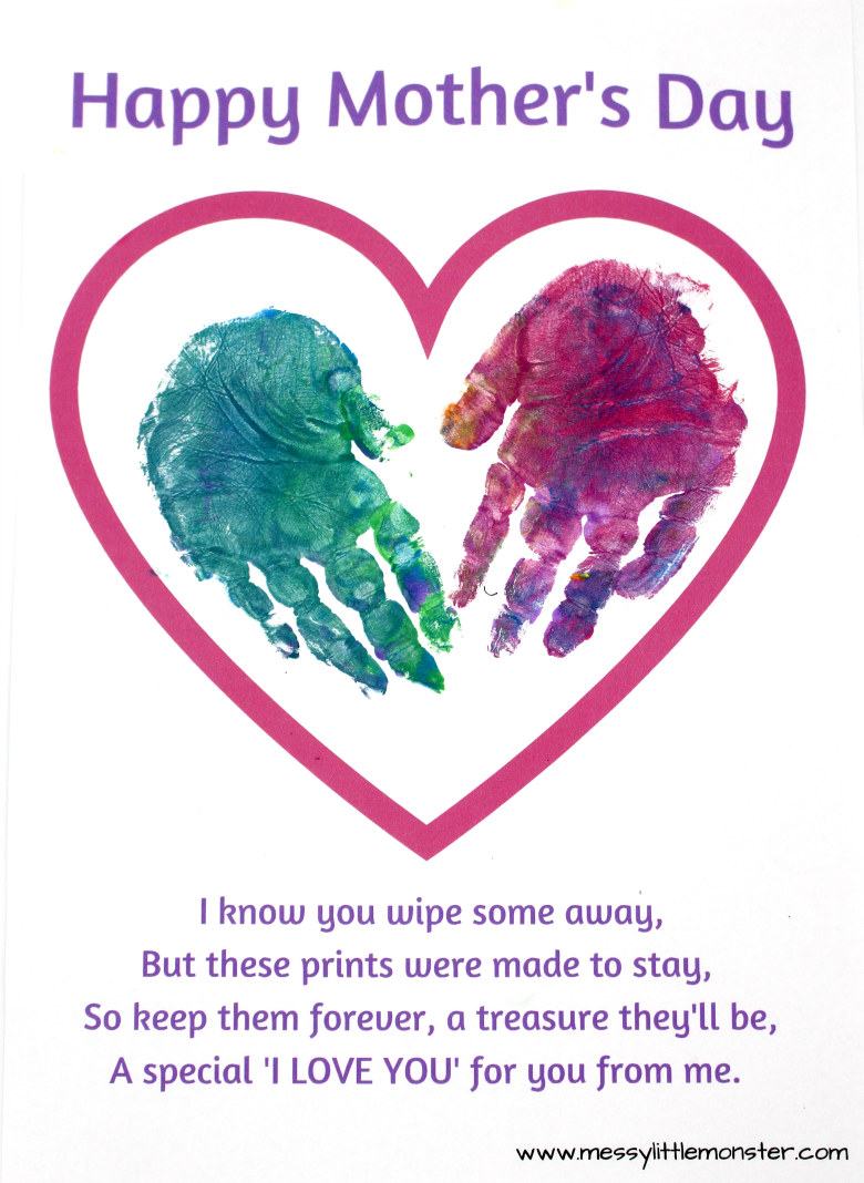 Printable Mother s Day Cards Just Add Handprints Or Footprints Messy Little Monster