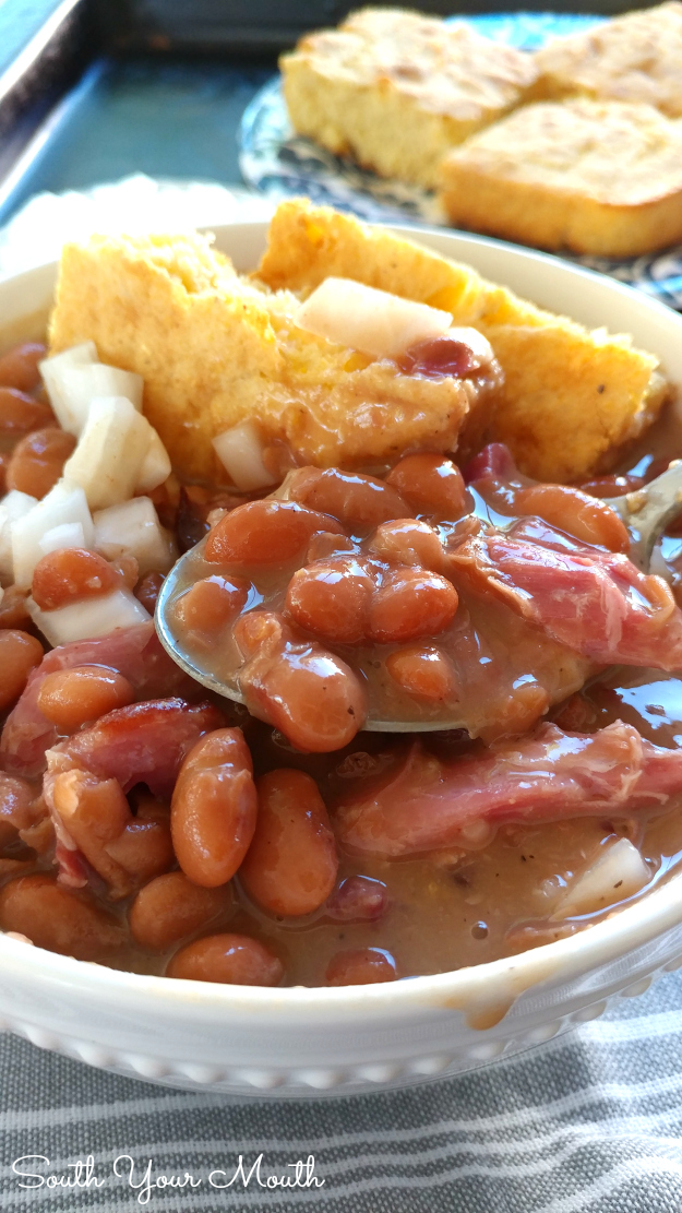 Slow Cooker Ham & Beans by South Your Mouth - WEEKEND POTLUCK 511