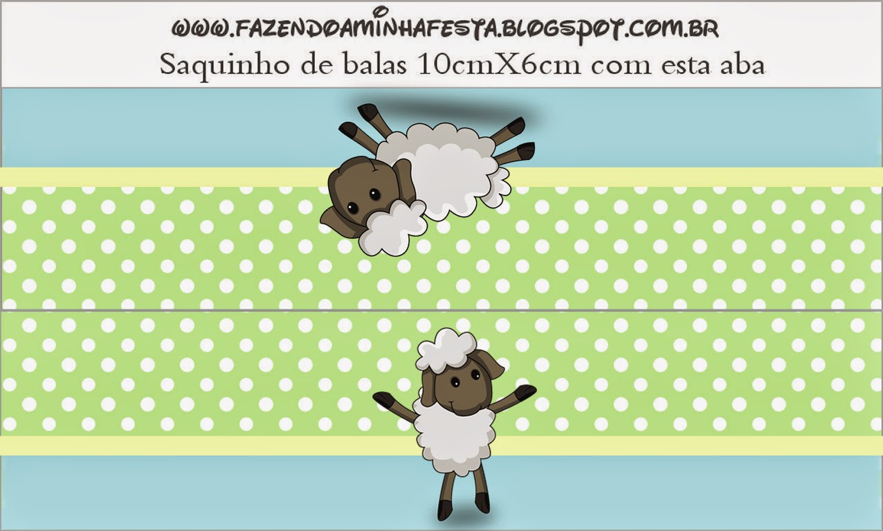 Ovejita en Fondo Celeste y Verde: Etiquetas para Candy Bar para Imprimir Gratis. Etiquetas para Imprimir Gratis de Ovejita en Fondo Celeste y Verde.