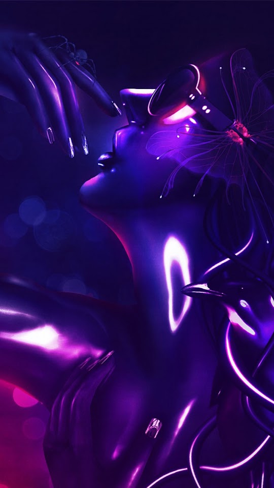   Purple CG Girl   Android Best Wallpaper