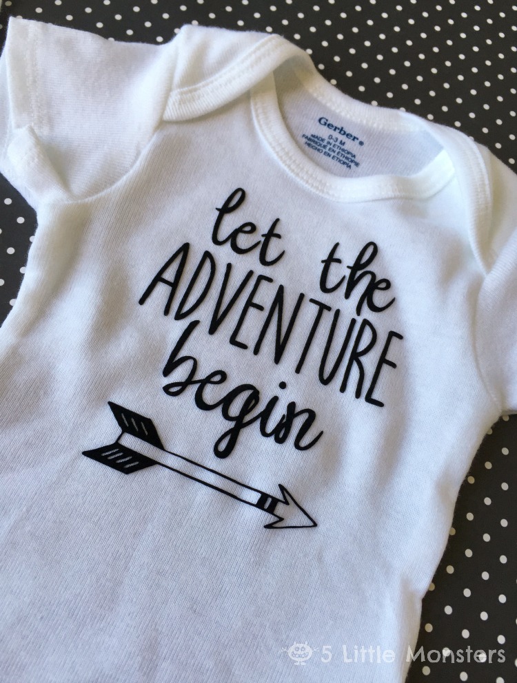 let the adventure begin onesie