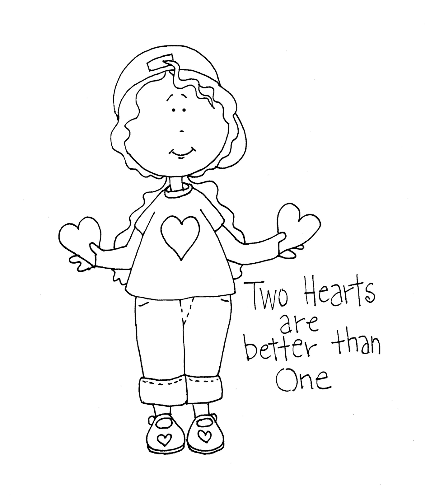 Free Dearie Dolls Digi Stamps Two Hearts Are Better Than One