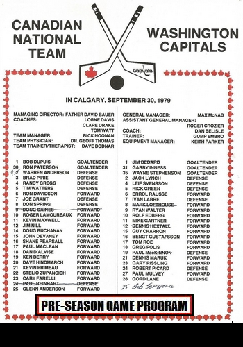 1979 vs. Canada Olympic Team in Calgary (Book Pg. 178)