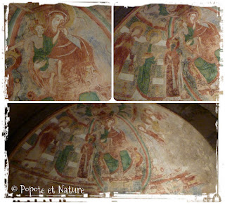 © Popote et Nature - peintures murales crypte Sainte Catherine -Montmorillon