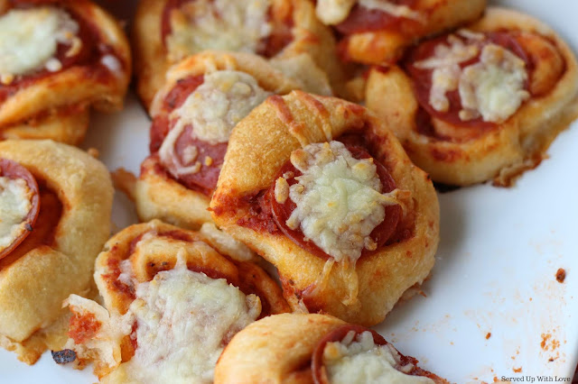 Pizza Bites recipe with crescent rolls from Served Up With Love
