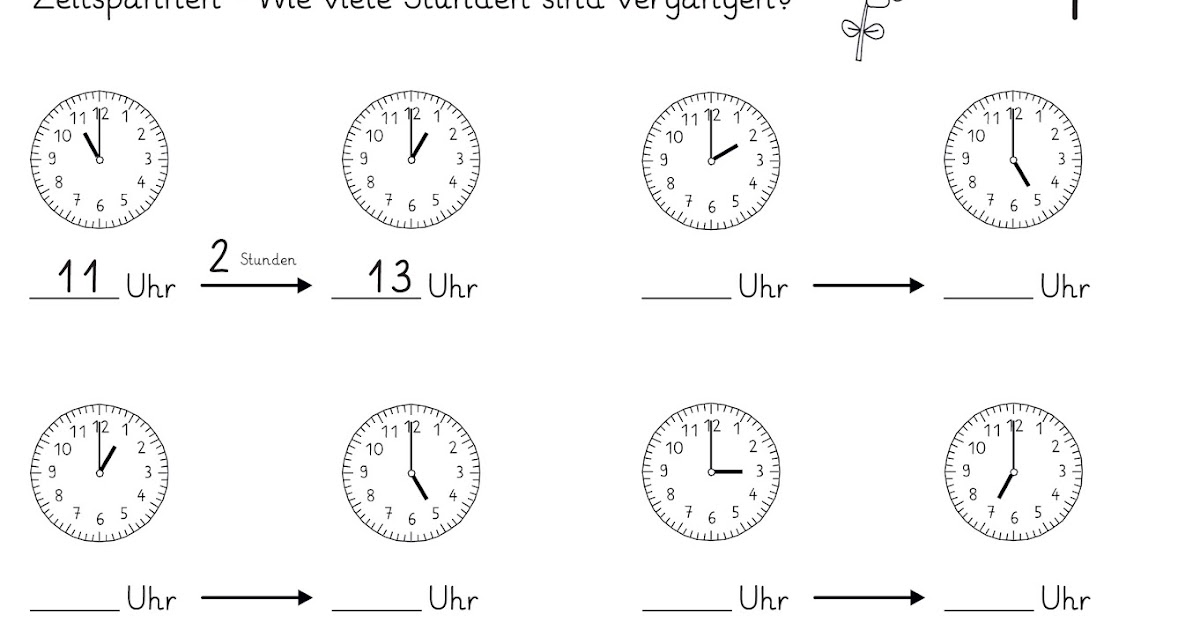 Lernstübchen: Zeitspannen - volle Stunden