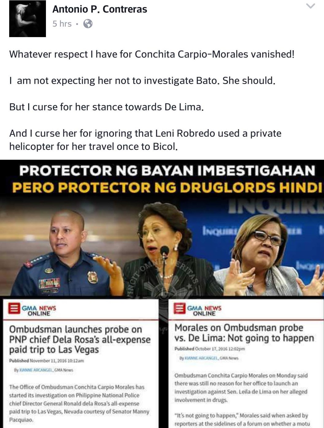 Prominent DLSU professor on Bato probe: I have lost all respect for Conchita Carpio-Morales