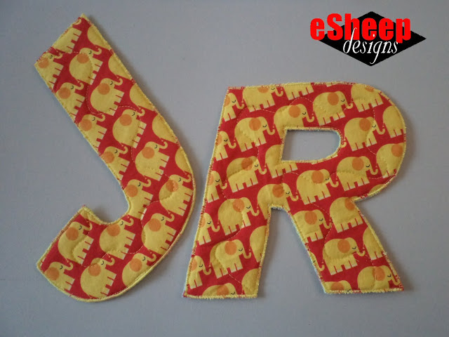 Quilted Fabric Letters by eSheep Designs
