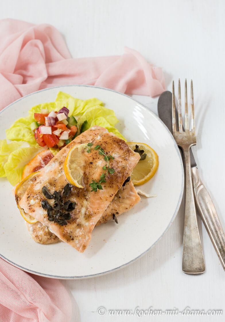 Lachs in Honig-Senf Kruste | Kochen mit Diana