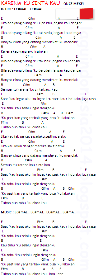 Chord Karena Ku Cinta Kau - Cari Pembahasannya