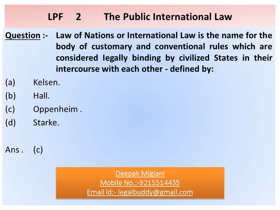 Legal Point Public International Law 1