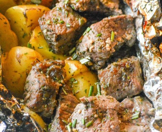 Easy Grilled Butter Garlic Steak Potato Foil Pack Dinner Recipes
