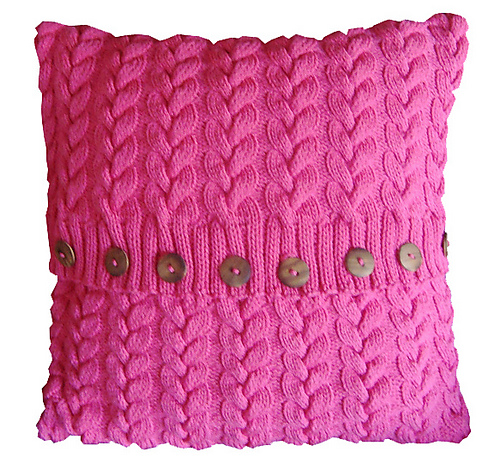 Cotton Cable Cushion Cover. Hand Knitting Pattern.