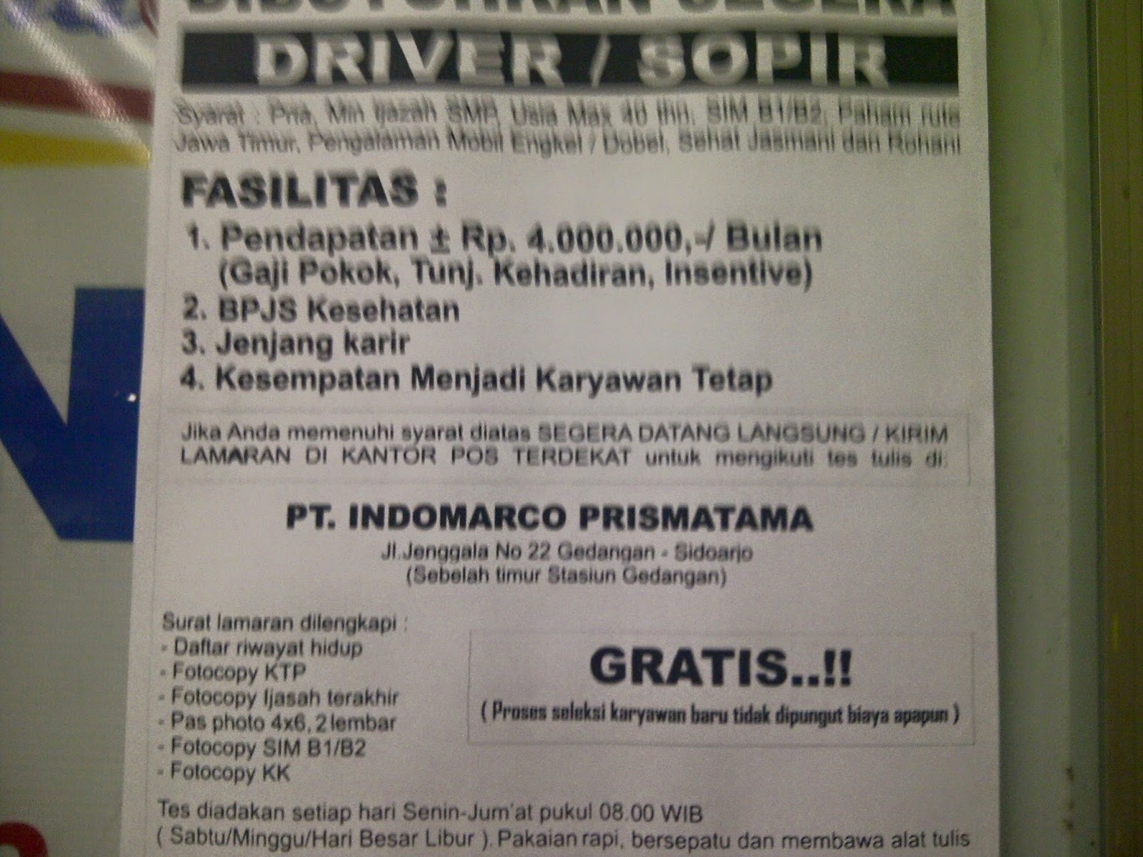 Find Job Surabaya Gresik Sidoarjo Juni 2016
