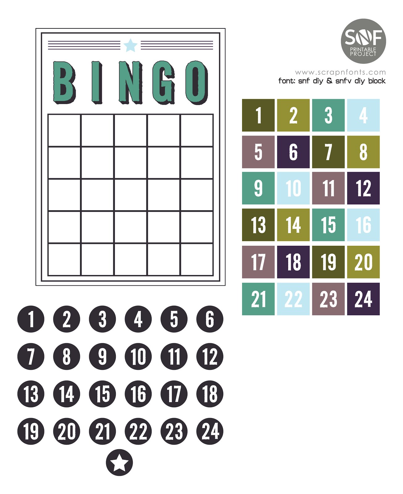 Fontaholic FREEBIE FRIDAY Bingo Set