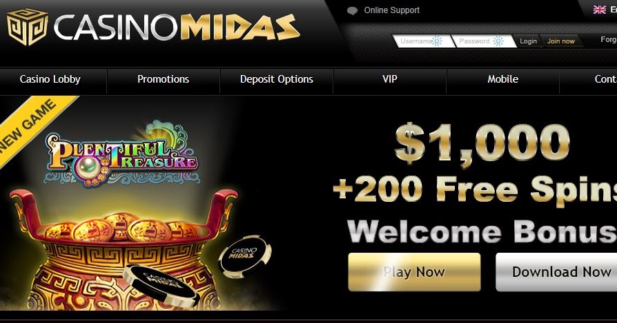 официальный сайт Casino MIDAS 50 руб