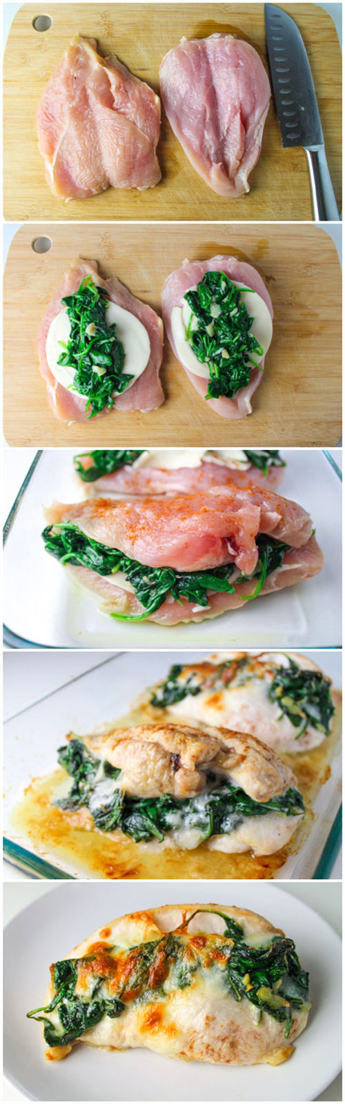 Baked Spinach Provolone Chicken Breasts