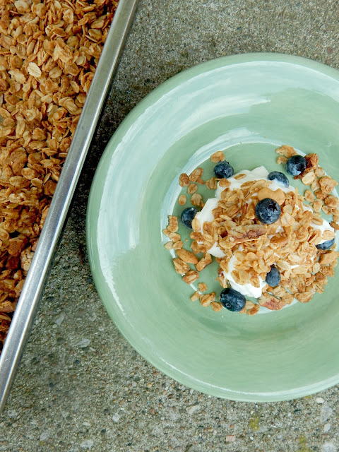 Crunchy Peanut Butter Granola...hey peanut butter lovers this one is for you!  Chopped pecans and cashews plus melted peanut butter make this granola incredible! (sweetandsavoryfood.com)