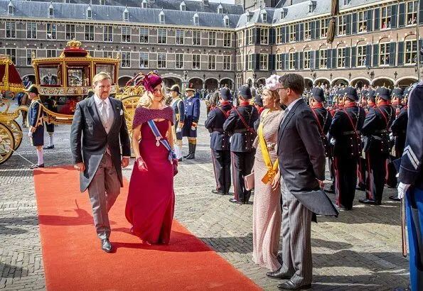 King Willem-Alexander, Prince Constantijn and Princess Laurentien. Queen Maxima wore a new dress by Jan Taminiau