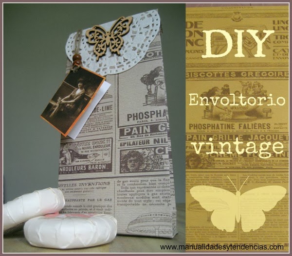 DIY envoltorio para regalo vintage / Vintage paper wrap / papier cadeau vintage