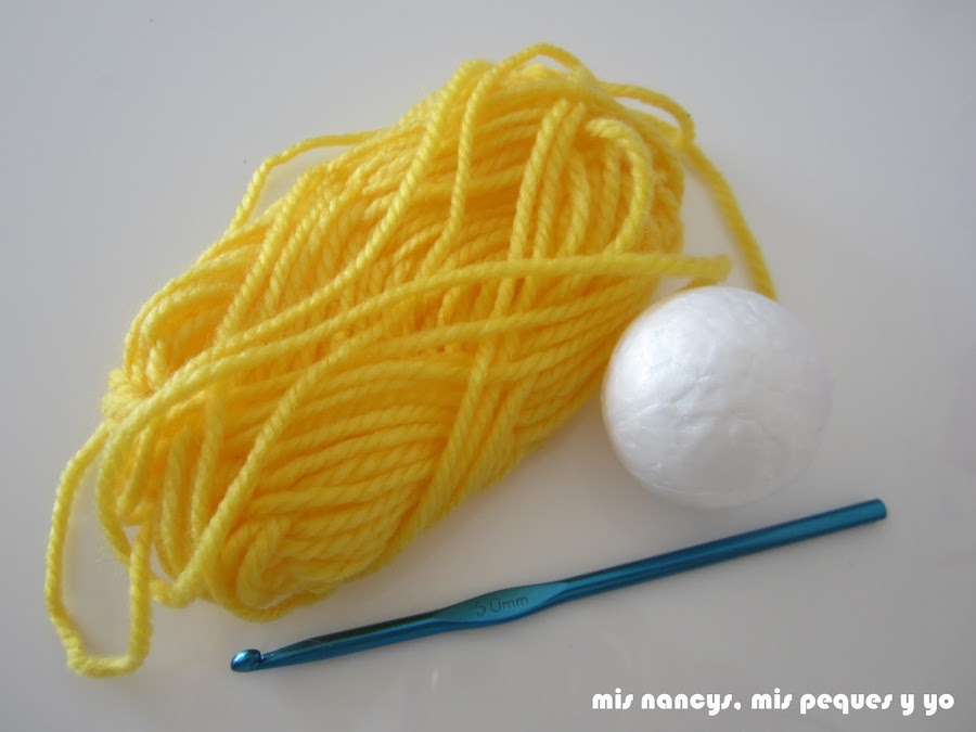 mis nancys, mis peques y yo, guirnalda con bolas de crochet, materiales