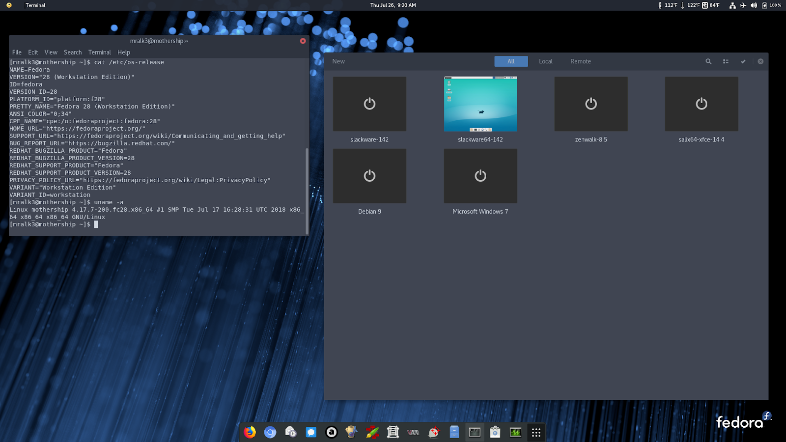 Exit Status One Run Slackware 14.2 in GNOME Boxes on Fedora 28