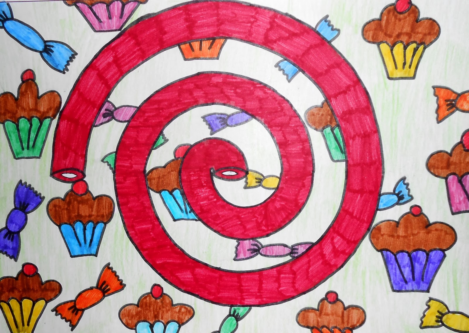 arco de plástica: Dibujo con espirales