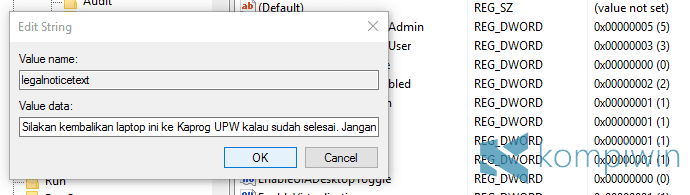 Cara Membuat dan Menampilkan Pesan Khusus di Login Screen 12