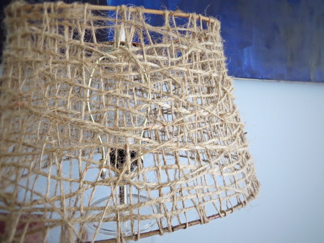 detail of jute twine on lampshade