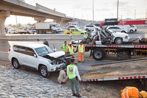 Accident Gulf news, Obituary, Two people, Died, Two people, Moderately, Injured, Collision, Light vehicle, Heavy, Sunday, Sheikh Mohammed bin Zayed Road.