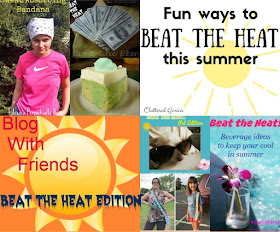 Blog With Friends, a monthly post of projects based on a theme. Multiple bloggers, diverse projects. August theme: Beat the Heat | August collage by The Momisodes | www.BakingInATornado.com