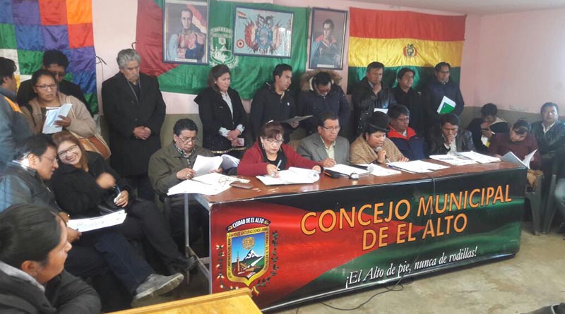 Sesión del legislativo edil de este jueves en El Alto
