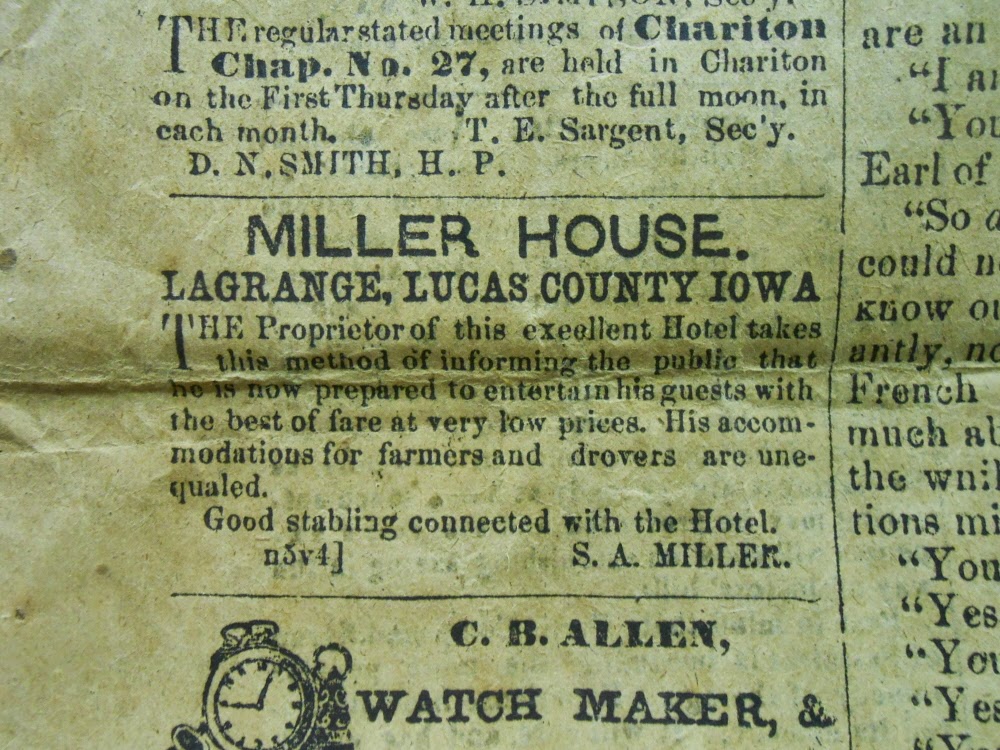 The Lucas Countyan Here and there on the Chariton square in 1862