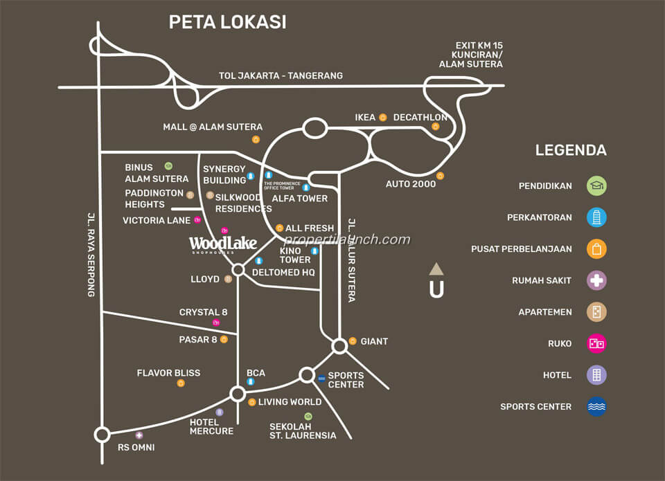 Peta Lokasi Ruko Woodlake Alam Sutera Peta Lokasi Ruko Woodlake Alam Sutera