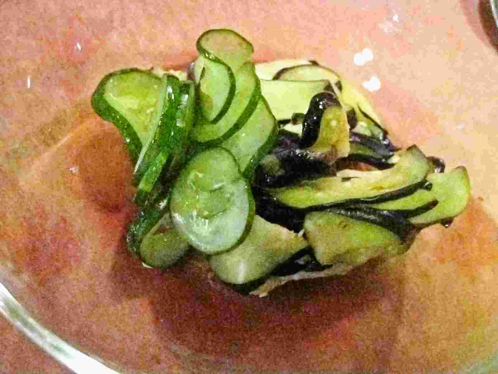 Recipes for Tom Nasu to kyuri, myoga no sunomono / Japanese eggplant