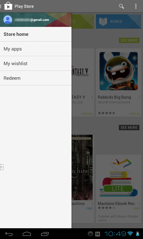 Google Play Store 4.4.21 APK dengan Navigasi SlideOut