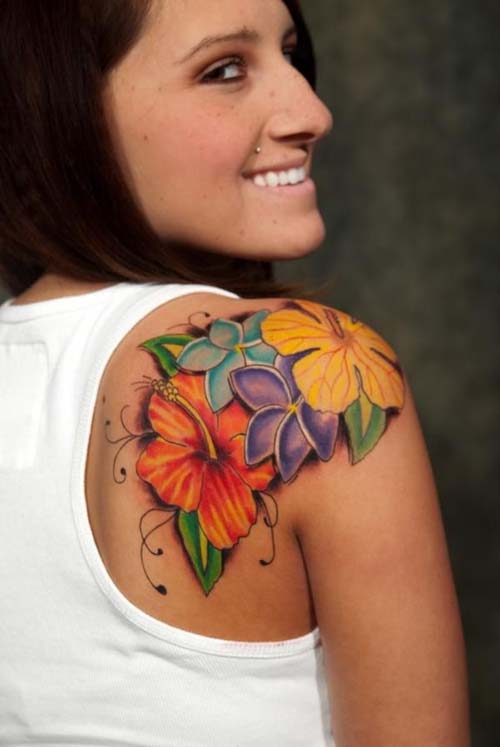 renkli çiçekler kadın omuz dövmeleri colorful flowers woman shoulder tattoos renkli çiçekler kadın omuz dövmeleri colorful flowers woman shoulder tattoos