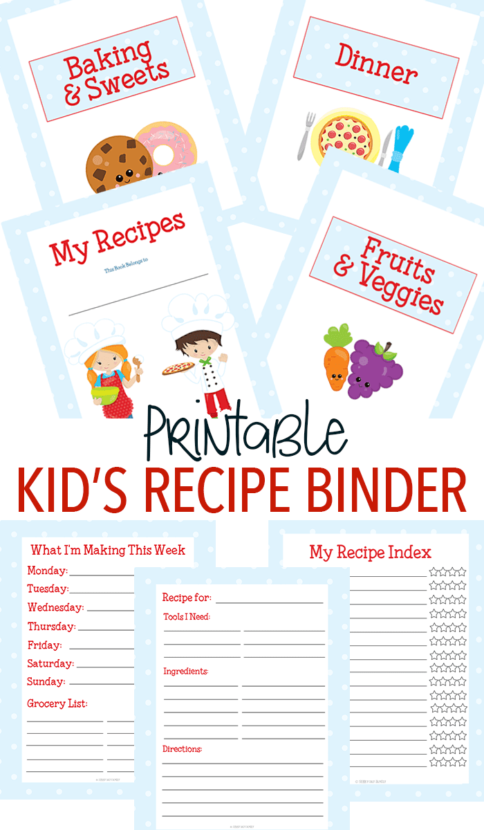 My Cookbook Recipe Binder for Kids- Collect 100 Recipes Plus Kitchen S –  Kids Cooking Activities