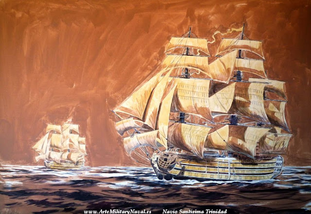 Pintura del navío Santísima Trinidad 3