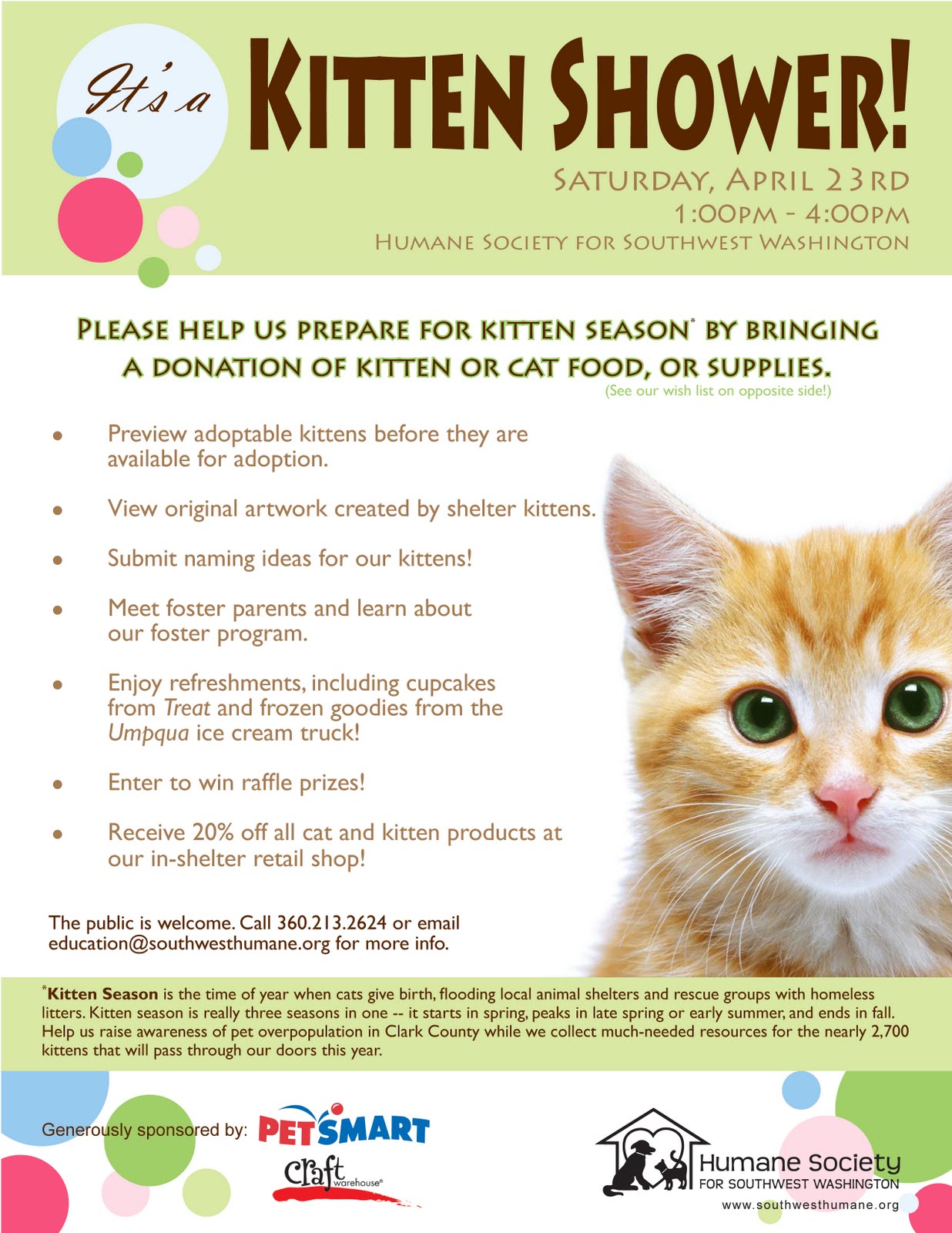 Design, Create, Inspire! Meow! Help a good cause and attend a Kitten