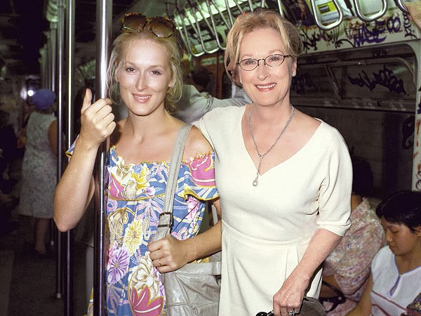 Meryl Streep in 1980 (left) and in 2013